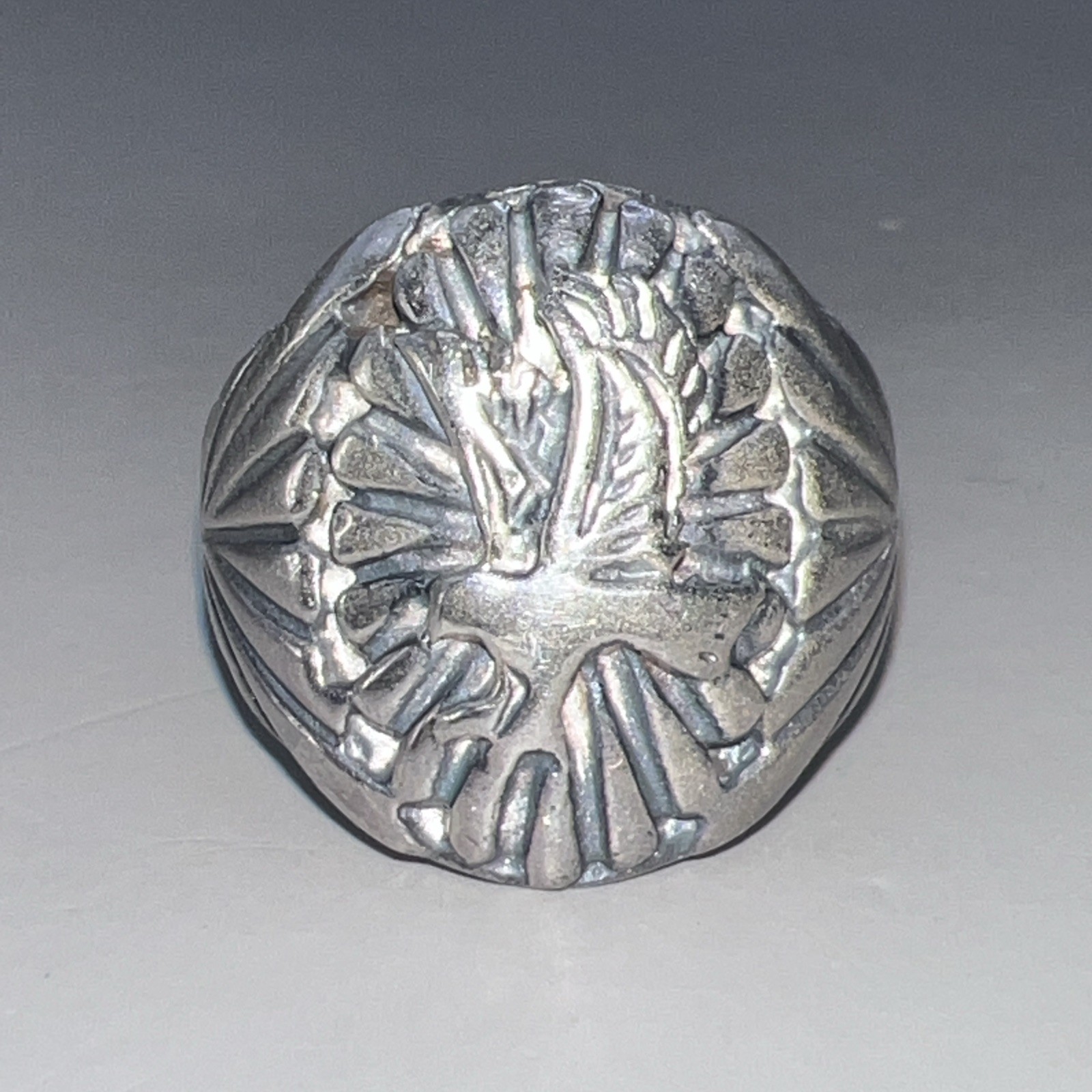 Native American Eagle Design Signet Sterling Silv… - image 1