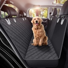 Seat Cover Rear Back Car Pet Dog Travel Waterproof Bench Protector Luxury Black