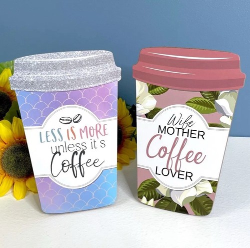 NUEVO Juego de 2 Letreros de Café Placa Hogar Cocina Oficina Decoración Escritorio Mesa - Imagen 6 de 6