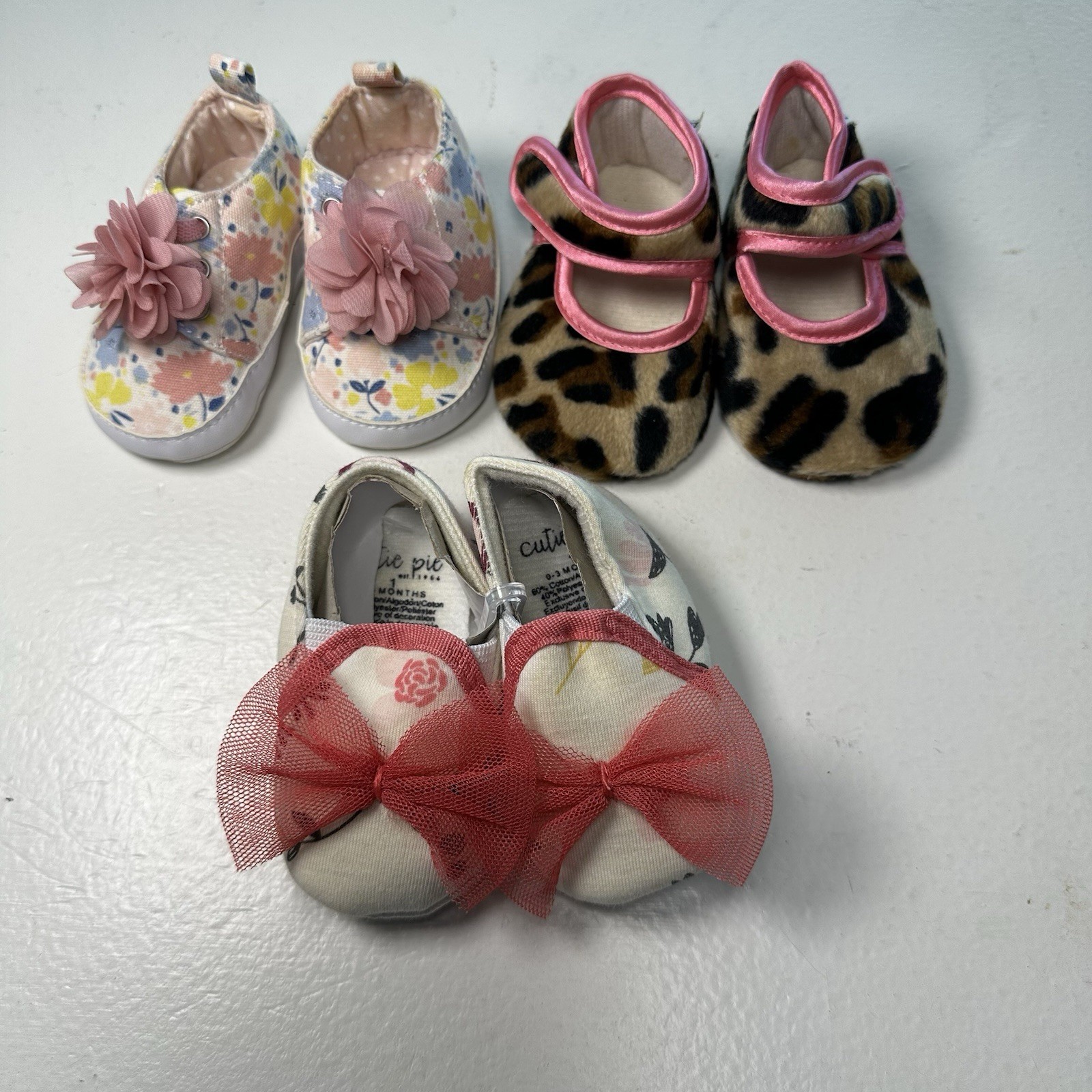 SAOLA 3 Scarpe Neonato Moda Bambina Suola Morbida Bambino Taglia 0 3 Mesi Stampa Floreale Animalier