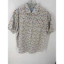 Bird Dog Bay Mens Aloha Hawaiian Shirt Tiki Cocktail Print Short Sleeve Size L