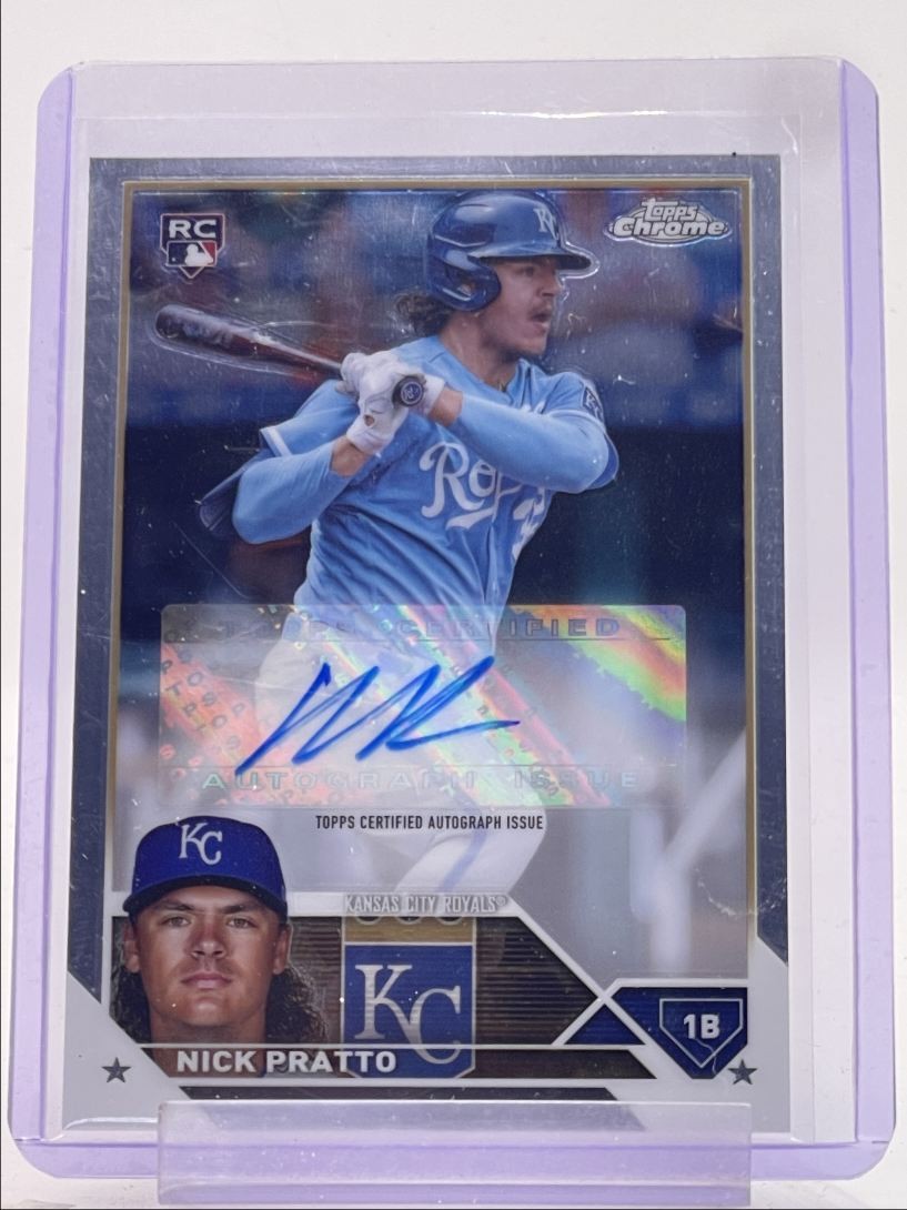 NICK PRATTO 2023 TOPPS CHROME ROOKIE AUTOGRAPH BASE ROYALS RC AUTO Q1339