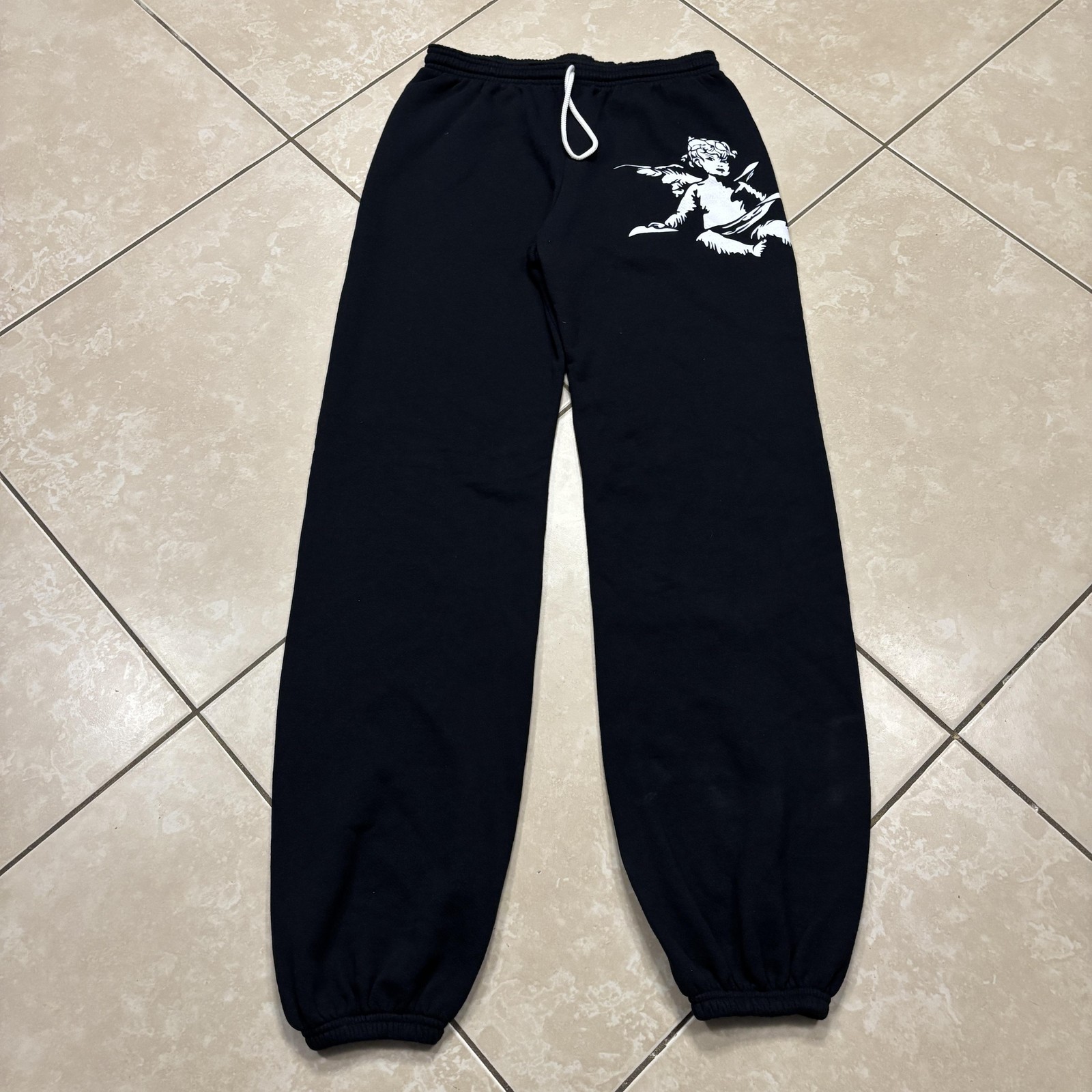 Good music merchandise sweatpants mens l black angel cherub fleece joggers ye