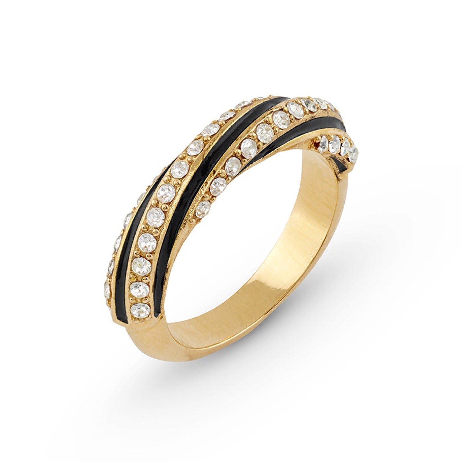 GUESS Schmuck Damenring Enamel Twisted SchwarzGold JUBR05384JWYGBK 12290₽