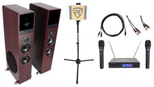 Rockville Bluetooth Home Theater/Karaoke Machine System 2 Subs/Mics iPad Stand