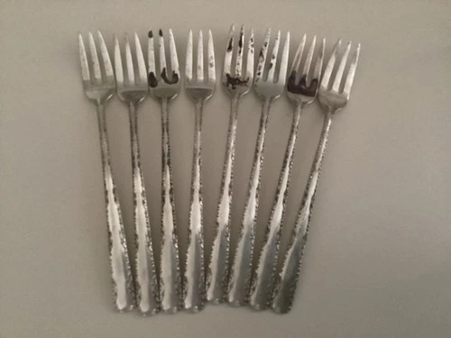 8 Gorham Camellia Sterling Silver Pickle Forks Scrap Or Not 151.9g