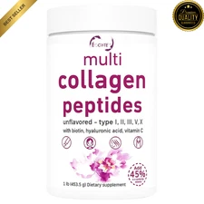 1 lb Multi Collagen Peptides Powder Hydrolyzed Protein Peptide Type I,II,III,V,X