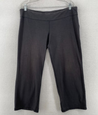 EILEEN FISHER Pants L Organic Cotton Stretch Jersey Cropped Straight Gray USA