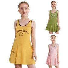 Girls Athletic Tennis Dress Workout Exercise Golf A-line Skirts Outdoor Sports