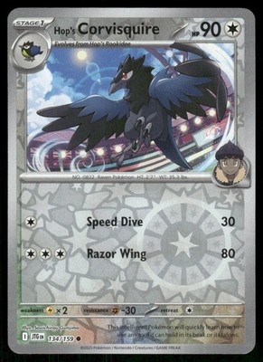 Hop's Corvisquire 134/159 Common Journey Together Pokemon Reverse Holo Near Mint