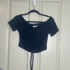 KOOKA  Women's Black Crop-top. Size 10. In a great used condition