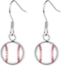 Baseball Earrings for Women, Stylish Baseball Dangle Earrings Softball Drop Earr