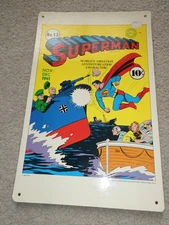 RARE Vintage 1970s WWII Superman Comic Cover Cardboard Display 17x11