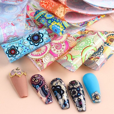 10 Stück Transferfolien Für Nailart – Mischstil 13, Nagelfolie Für DIY Maniküre