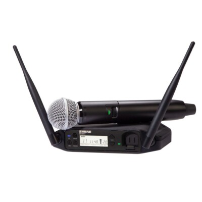 Shure GLXD24+/SM58 Digital Dual-Band Wireless Rechargeable Microphone System