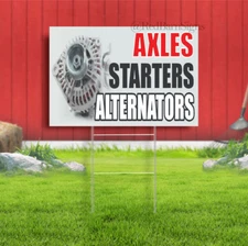 AXLES STARTERS ALTERNATORS Advertising Yard Sign service repair car
