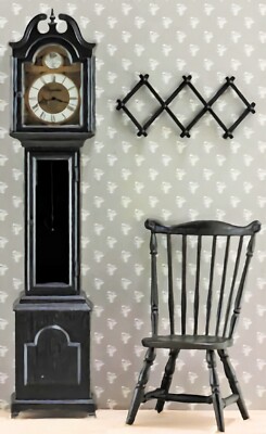 Grandfather Clock Set CHRYSNBON KIT Dollhouse Miniature 1:12 Scale