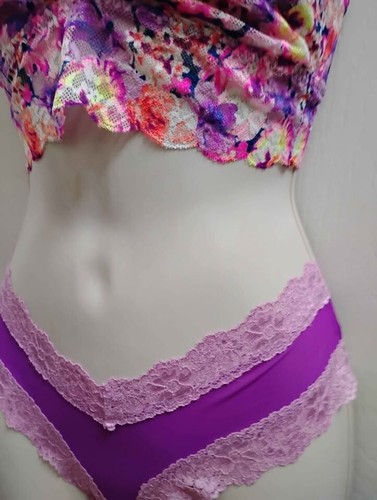 Victoria's Secret Sujetador y Bragas de Barlette de Encaje Conjunto de 2 Piezas Talla S/M Púrpura Rosa - Imagen 12 de 24
