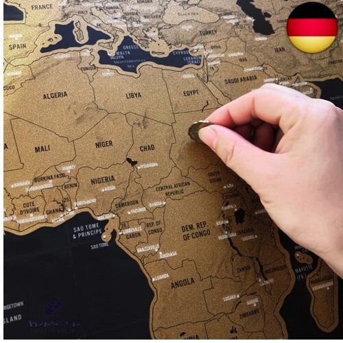 Weltkarte Rubbeln, Hillylolly Rubbel Landkarte, Scratch Map World, 42.5 x 30cm,