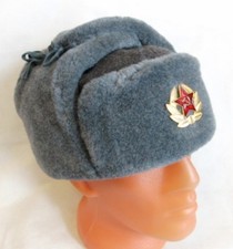 Soviet Russian Army Hat USSR Badge Soldiers North Siberian Ushanka Long Ears