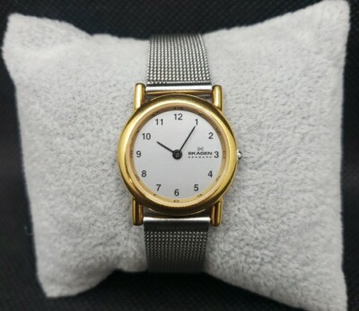 Skagen Gold Mesh Bracelet Watch with Round Case Skagen Denmark Watch Women 37mm Pave Rose Gold Tone Mesh  main image 4
