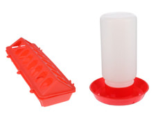 Brooder Trough Feeder 30cm & 1 litre Drinker Chick Anti Scratch Poultry Chicken