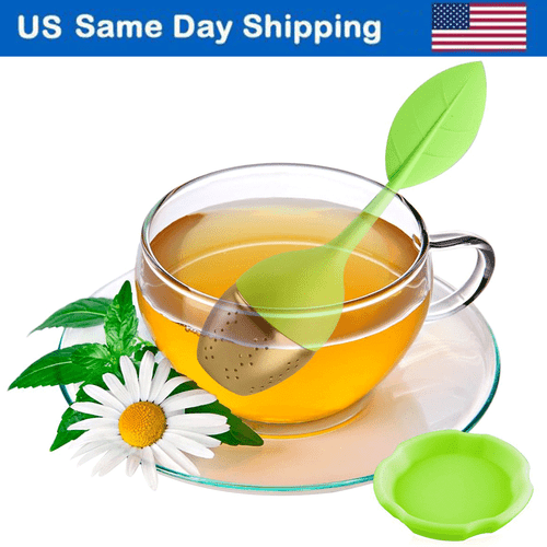 Silikon Blatt Tee-Ei Edelstahl Kräuter Gewürz Filter Diffusor - Bild 22 von 43