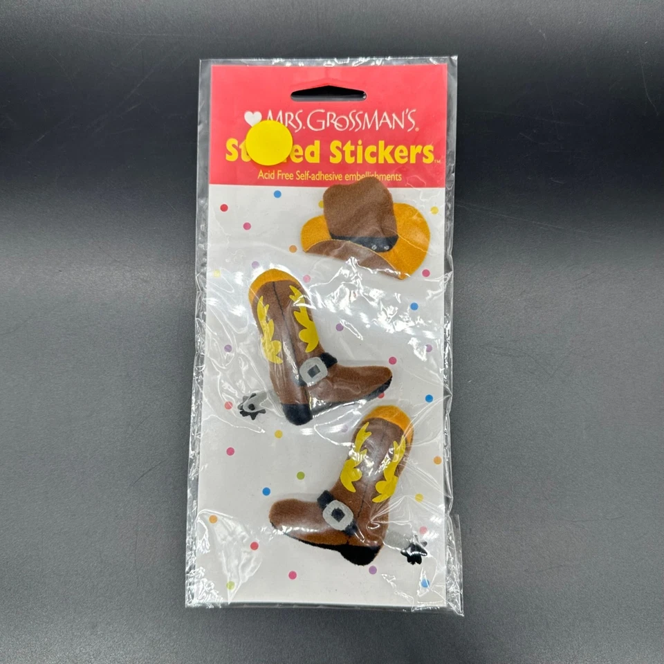 De colección Mrs Grossmans Pegatinas Rellenas Bota de Vaquero Sombrero 2003 Artesanías Libro de Recortes Foto 2 de 4