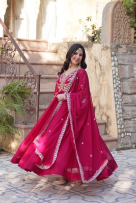 Schwer Neueste Georgette Palazzo Anzug Mit Dupatta für Damen Hochzeit Ready Wear