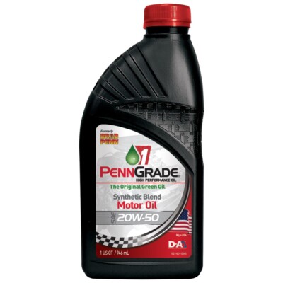 Brad Penn Grade 20W50 High Zinc Performance Green Racing Eng Oil, 12 Quart Case