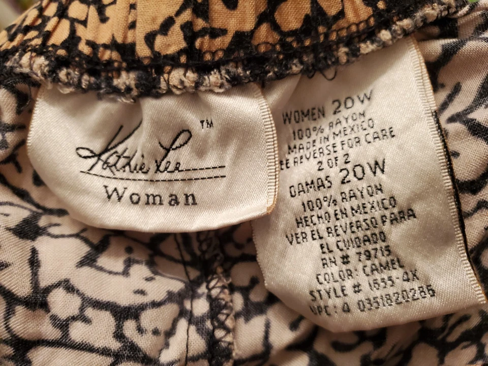 Pantalones para mujer Kathie Lee talla 20W marrón negro Foto 2 de 4