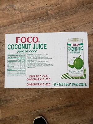 FOCO Coconut Juice 17.60 Ounce Pack of 24