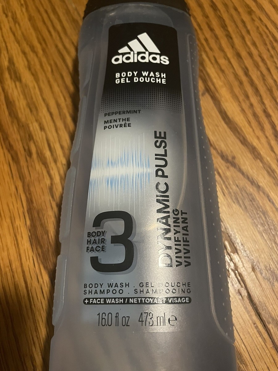 adidas Dynamic Pulse Peppermint 3-in-1 16 oz Body Wash oz Shower Gel