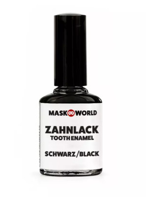 Zahnlack für Zahn Effekte in Pinselflasche Schwarz LARP Cosplay Fasching Horror