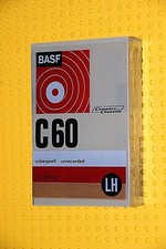 BASF LH  C- 60  CLAM SHELL CASE 1971 BLANK CASSETTE TAPE 1  SEALED 