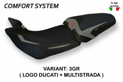 Ducati Multistrada 1260 Tappezzeria Italia Grauer Sitzbezug Antirutschdesign