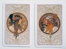 Mucha Women - Pair of Swap Playing Cards - Unused Mint Condition - Art Nouveau