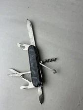 VICTORINOX SWISS ARMY KNIFE TINKER NAVY CAMOUFLAGE Black Gray Camo with Holder