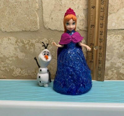 Disney Princess frozen Anna , olaf Glitter Glider DRESS Polly pocket doll |  eBay