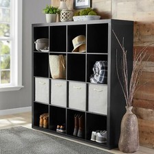 16 Cube Modern Bookshelf Storage Organizer for Office Living Room Dorm Black New