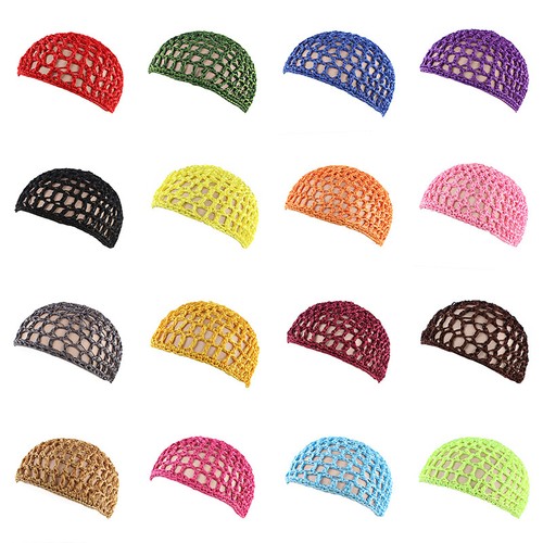 Mesh Hair Net Crochet Cap Fishnet Hairnet Hair net Snood Sleeping Night Cover UK - Picture 3 of 26