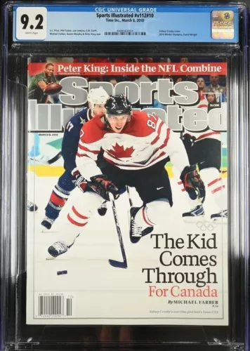 March 8, 2010 Sidney Crosby Sports Illustrated Newsstand CGC 9.2 White Near Mint