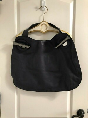 Devi Kroell indigo dark navy leather shoulder bag