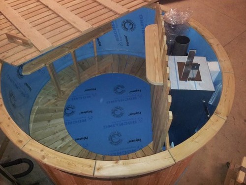 Whirlpool Pool Badefass Externer Bad Ofen Holz Garten Fass Thermoholz - Bild 11 von 12