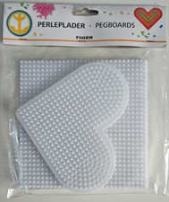 White Interlocking Square Heart Beads Peg Boards