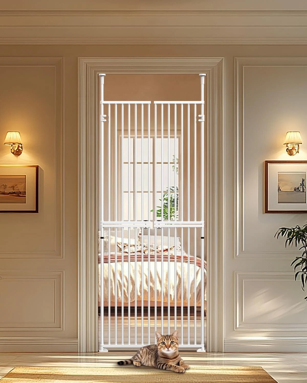 SUNYRISY 75"-96" Extra Tall Cat Gate 29.5-32" Cat Safety Gate, 1.25" Narrow Gap
Opens in a new windo