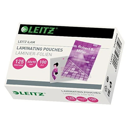 100x LEITZ Laminierfolientasche für Visitenkarten 6x9cm Laminierhüllen Ausweis
