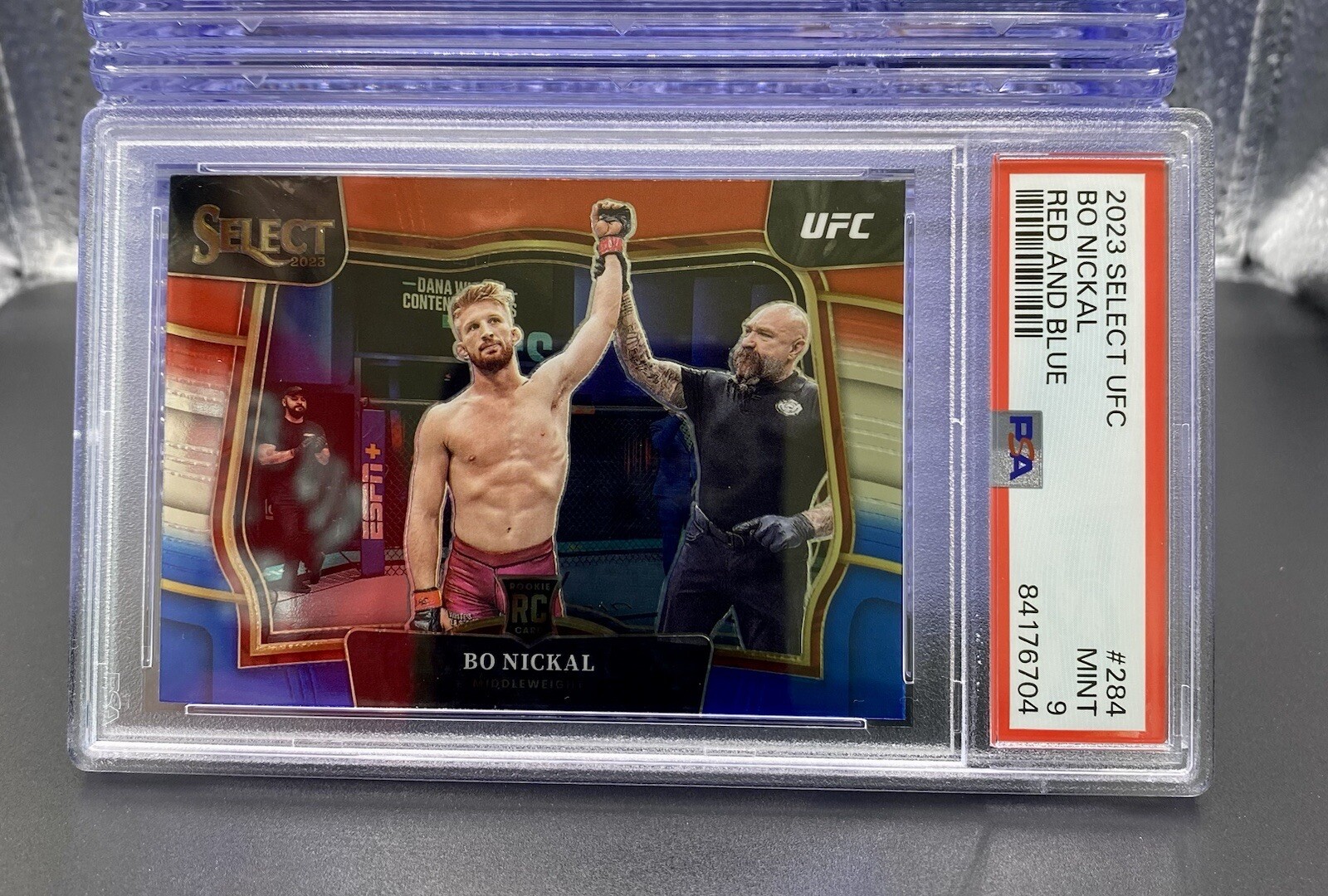 Bo Nickal Rookie Octagonside 2023 Select RED WHITE BLUE UFC PSA9 POP3-No higher!