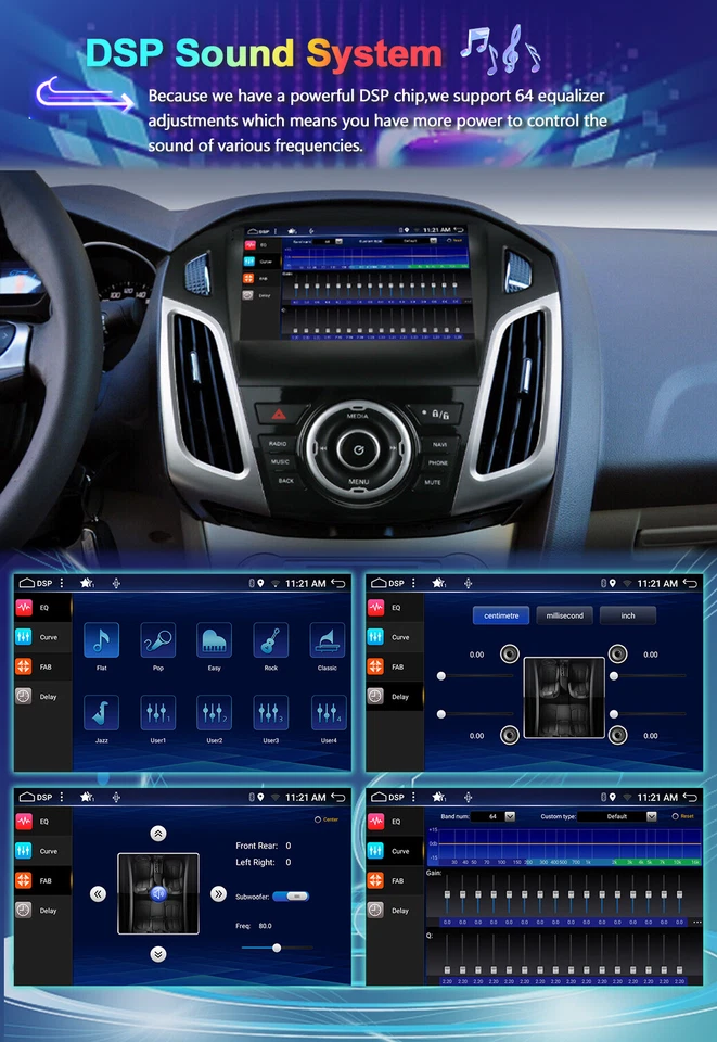 2DIN ANDROID 14 AUTORADIO CAR PLAY GPS NAVI FÜR FORD FOCUS MK3 2012-2017 DSP GPS - Bild 4 von 4