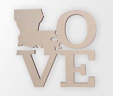 Wooden shape Home State Louisiana, Wooden Cut Out, Wall Art, Home Decor